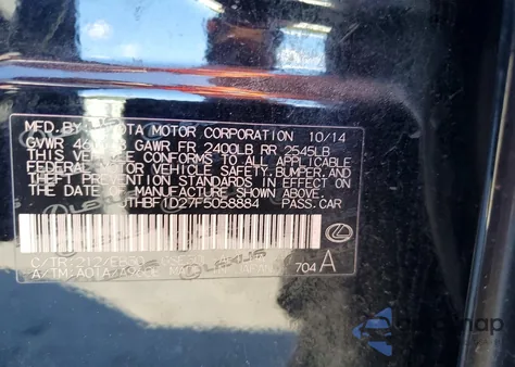 2015 Lexus Is 250 z USA, uszkodzony, nr VIN JTHBF1D27F5058884